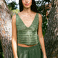 V-Neck Hand-Knitted Green Crop