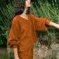 Cinnamon V Neck Lodos Top