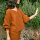 Cinnamon V Neck Lodos Top