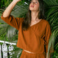 Cinnamon Muslin Wrap Top