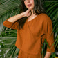 Cinnamon Muslin Wrap Top