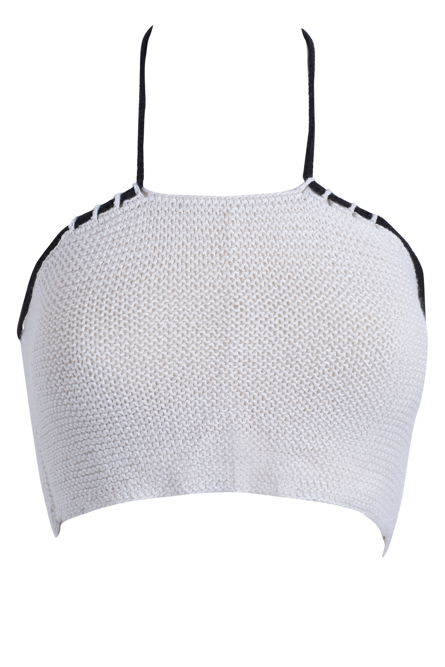 Hand Knitted Cream/Black Crop