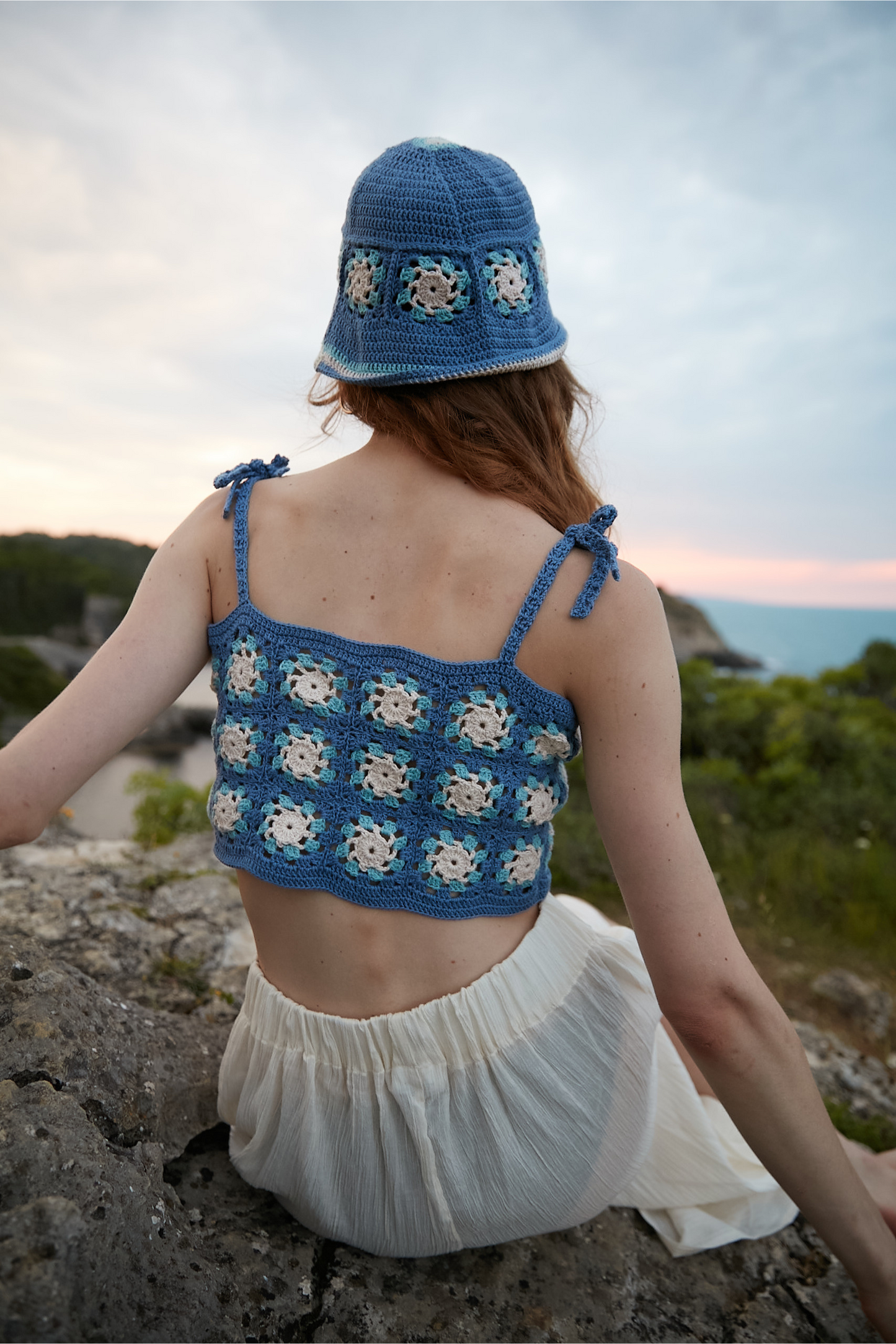 Blue Flower Power 'Hand-Knitted' Hat