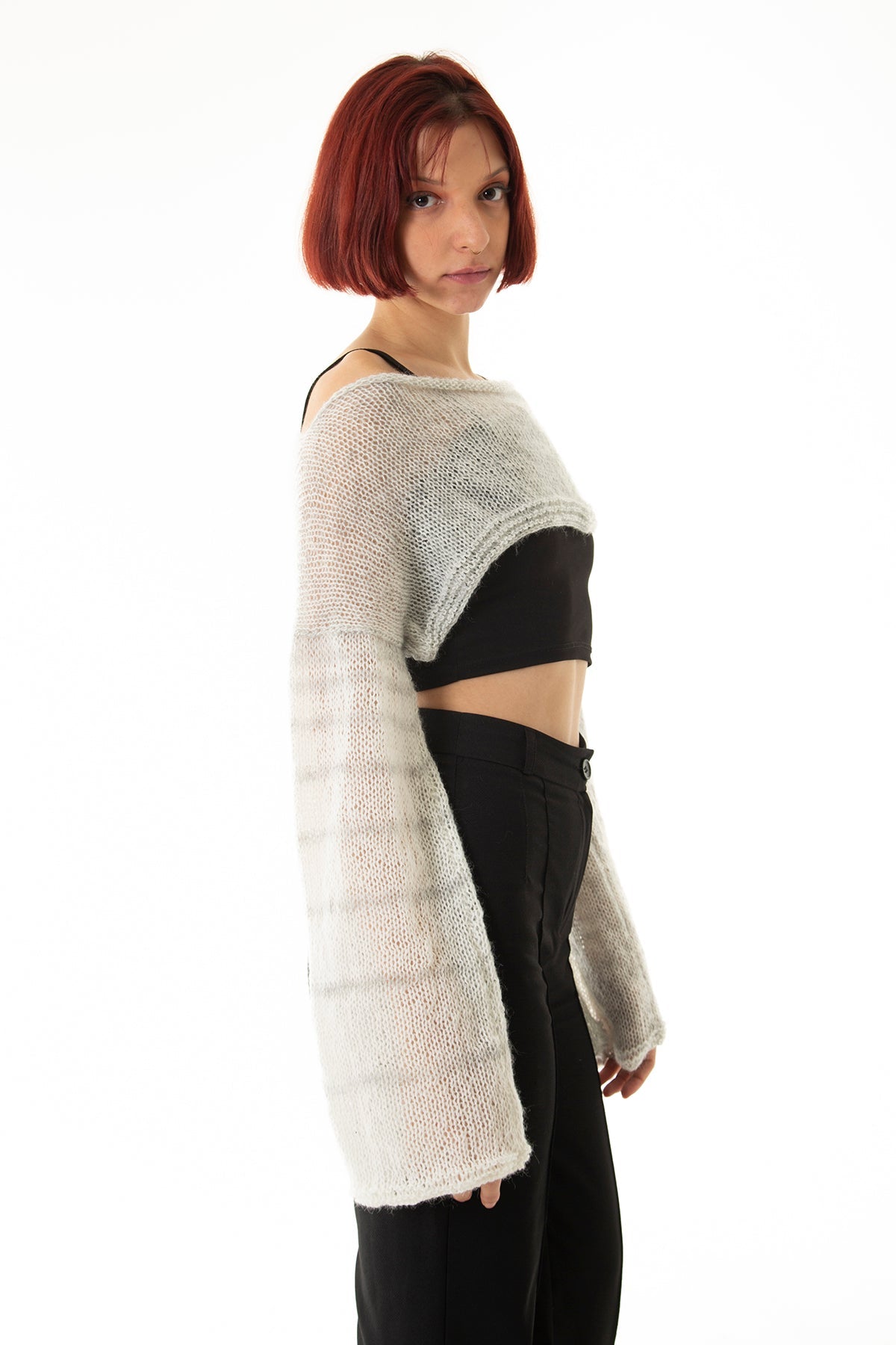 Grey Hand Knitted Grunge Top