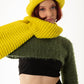 Yellow Hand Knitted Hat/ Scarf Set