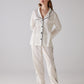 Clef Pattern White Long Pajama Set