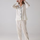 Clef Pattern White Long Pajama Set