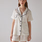 Leaf Pattern White Short Pajama Set