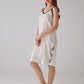 Leaf Pattern White Night-Gown with Strap