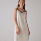 Clef Pattern White Night-Gown with Strap