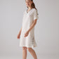 V-Necked Clef Pattern White Night-Gown