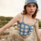 Light Blue Hand Knitted Crop