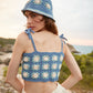 Light Blue Hand Knitted Crop