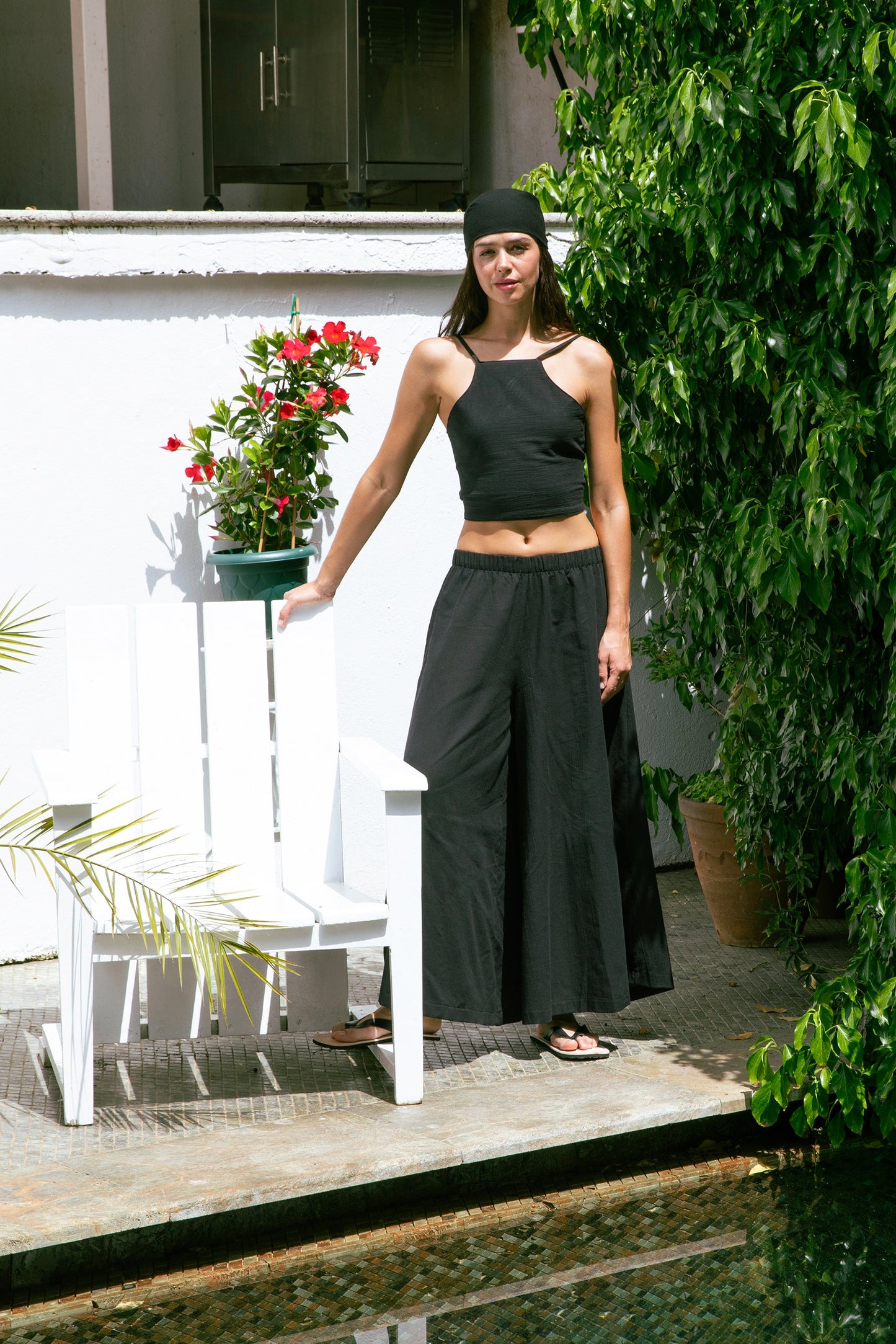 Black Gauze Crop