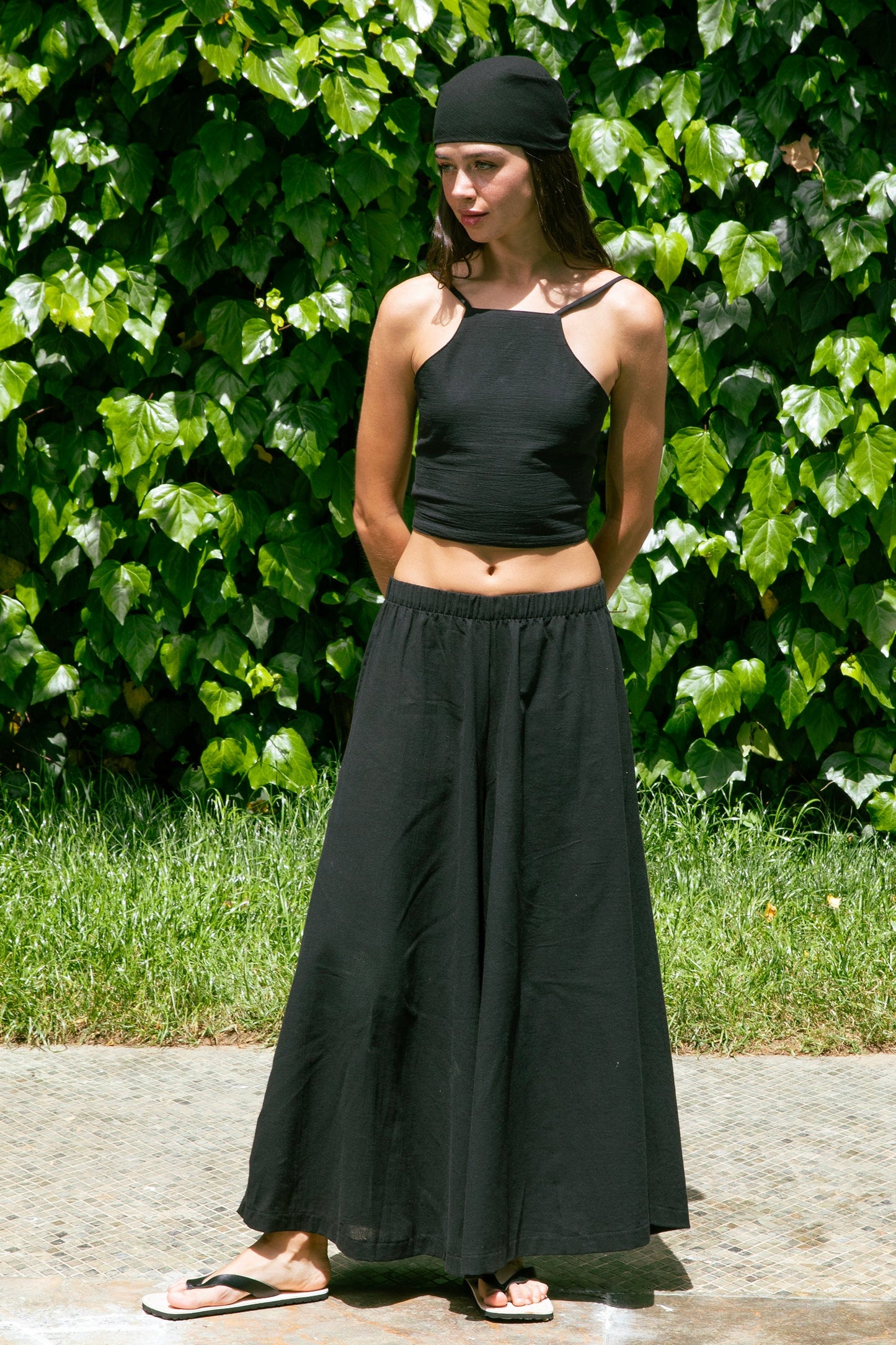 Black Gauze Crop